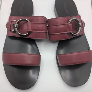 Coach Women's Maroon Slide Sandals
